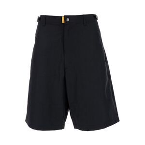 Parajumpers Men Black Bermuda Shorts With Buckles At Sides In Cotton Blend Man